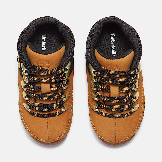 Euro Sprint Mid Lace-Up Boot for Toddler in Black & Yellow