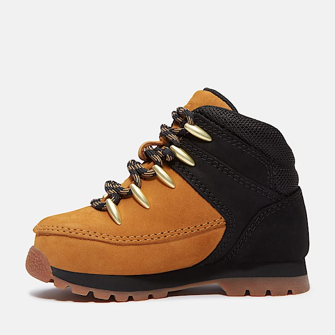 Euro Sprint Mid Lace-Up Boot for Toddler in Black & Yellow