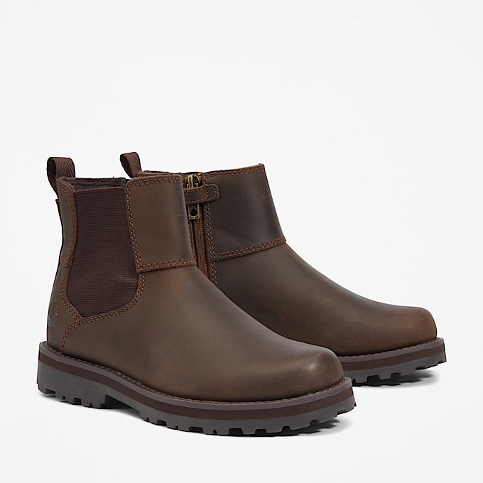 Corma Kid Chelsea Boot for Junior in Dark Brown