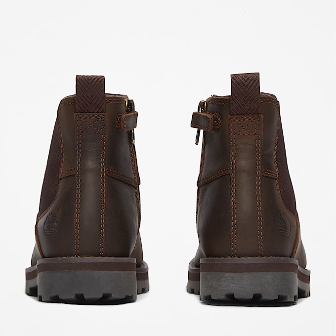 Corma Kid Chelsea Boot for Junior in Dark Brown