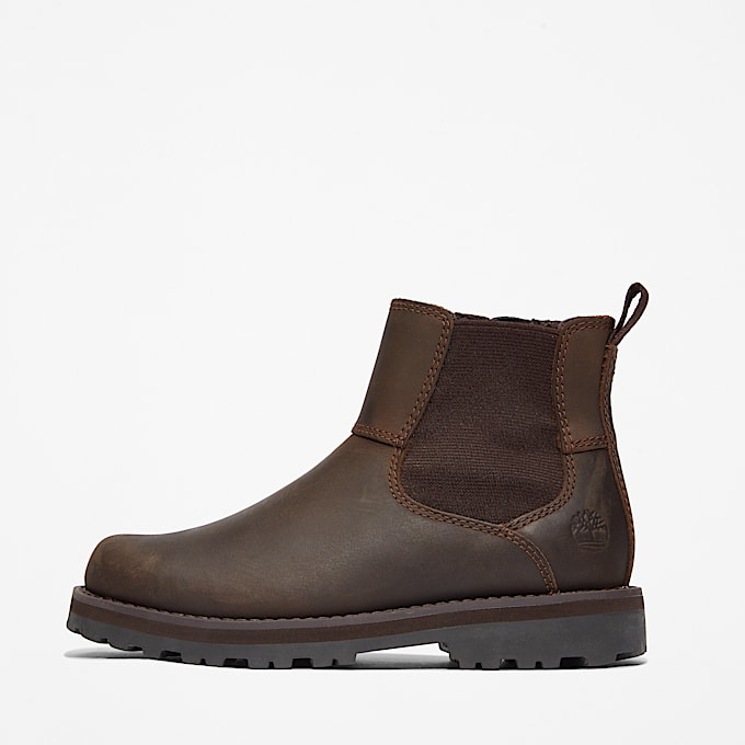 Corma Kid Chelsea Boot for Junior in Dark Brown