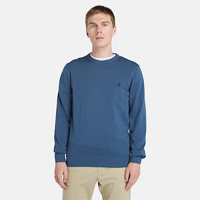 Maglione in Cotone Tinto in Filo Williams River da Uomo in blu - 1