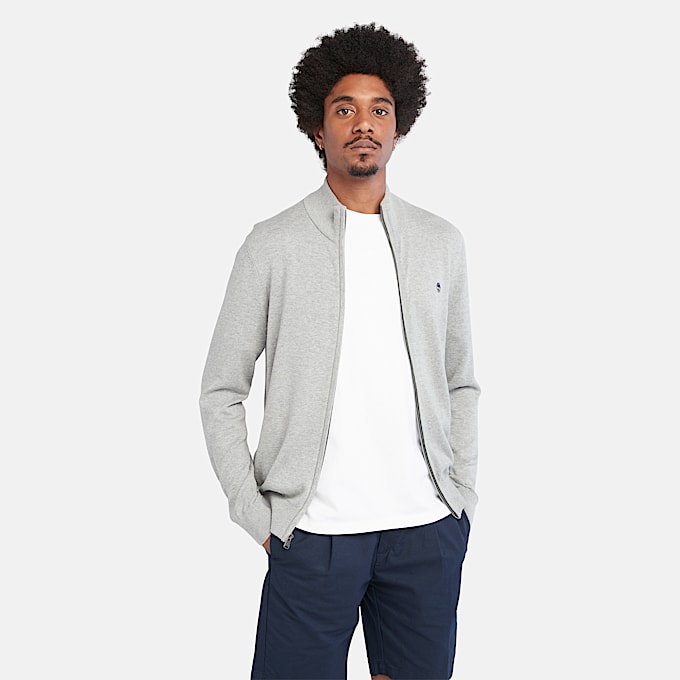 Williams River Pullover mit Viertelreißverschluss für Herren in Grau - 1