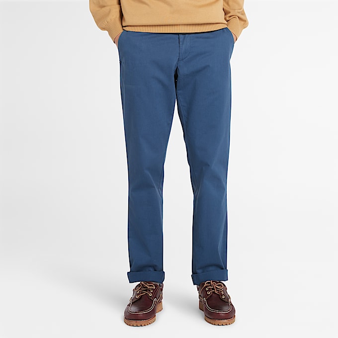 Claremont Twill Chino Trouser for Men in Blue - 1