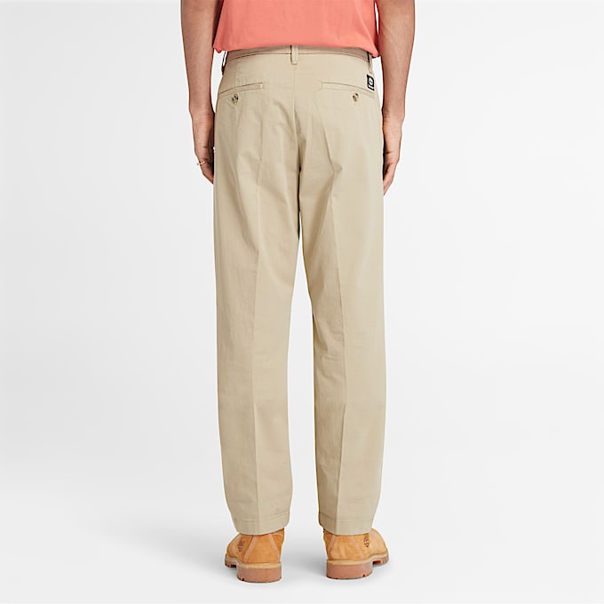 Pantalon chino en sergé Claremont pour homme en beige