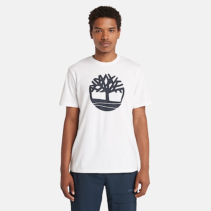 Kennebec River Tree Logo T-Shirt for Men in White - 1