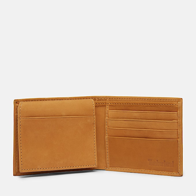 Wheatlock ikonische Passcase Brieftasche aus Nubukleder in Gelb