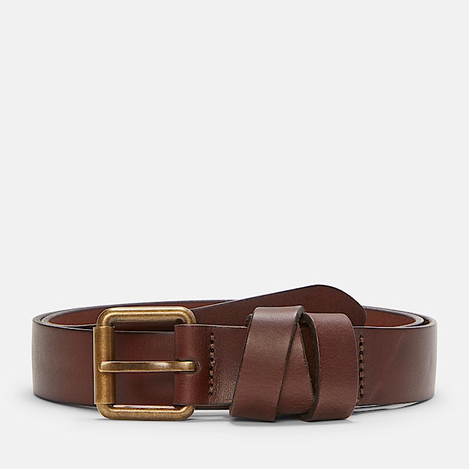 Ceinture de 30 mm avec passants revêtus pour femme en marron clair