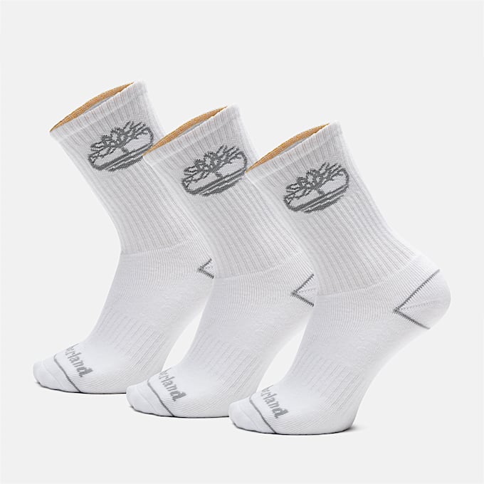 All Gender 3 Per Pack  Bowden Crew Sock With Tree Logo in White - 1