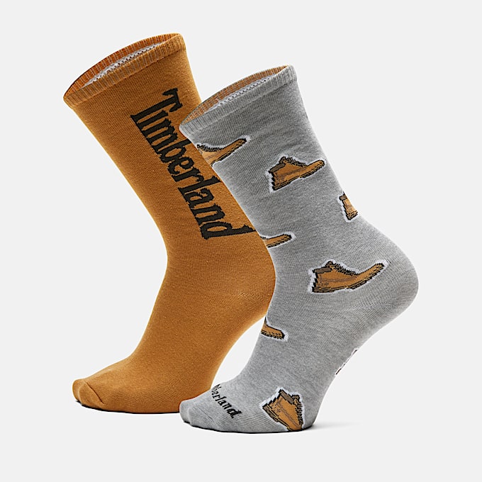 All Gender All-Over Print Crew-Socken im 2er-Pack in Dunkelgelb - 1