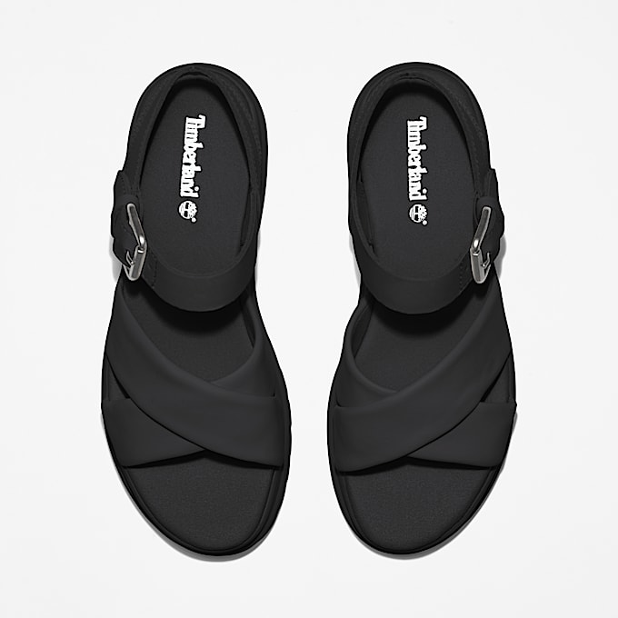 Sandalias con tira en el talón London Vibe para mujer en negro