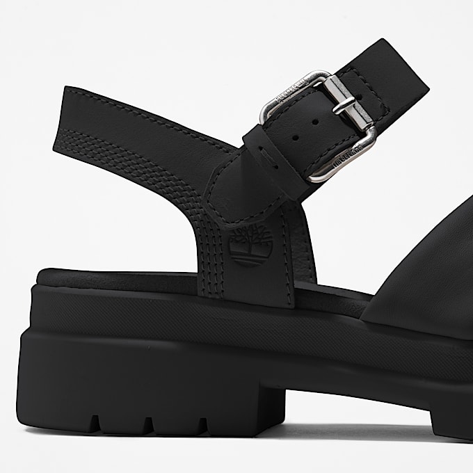 London Vibe Sandale mit Fersenriemen für Damen in Schwarz