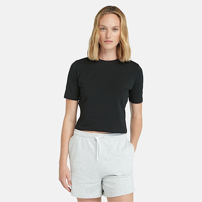 T-shirt Corta a Maniche Corte da Donna in colore nero - 1