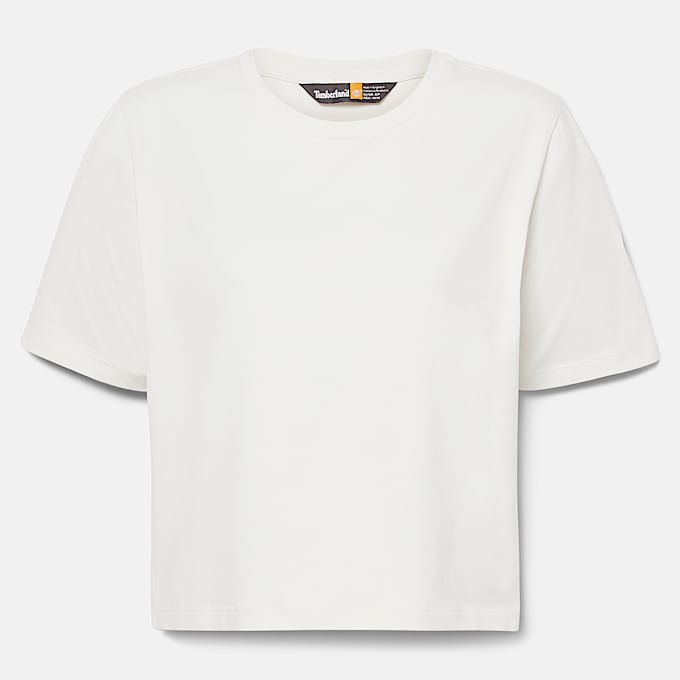 Kurzärmeliges Baby-T-Shirt für Damen in Weiß