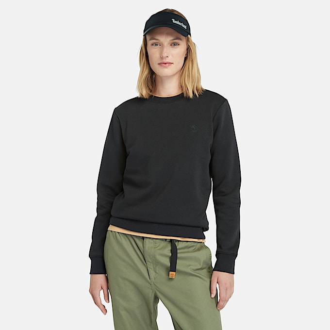 Exeter River Brushed-back Crew Sweatshirt for Women in Black - 1