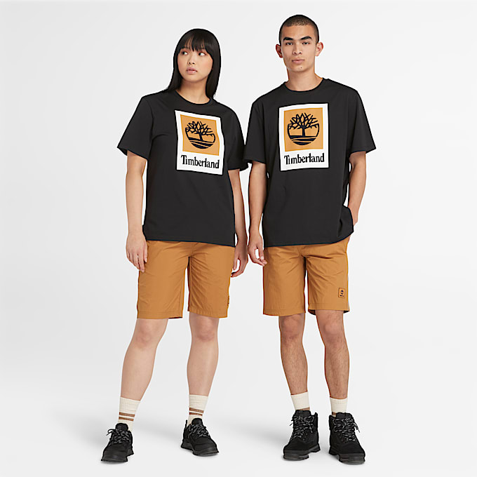All Gender Stack Logo T-Shirt in Black - 1