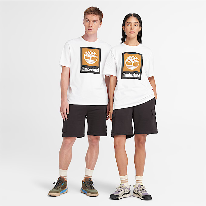 T-shirt Stack Logo All Gender in bianco - 1