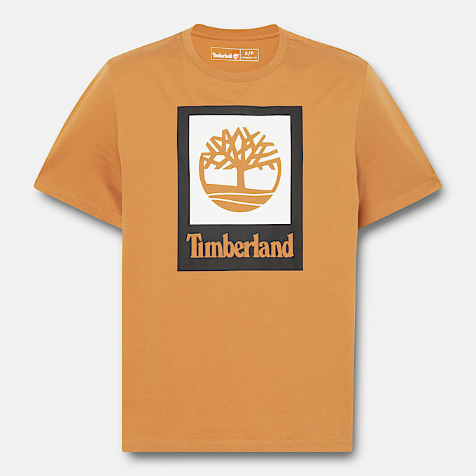 T-shirt Stack Logo Sem Género em Amarelo