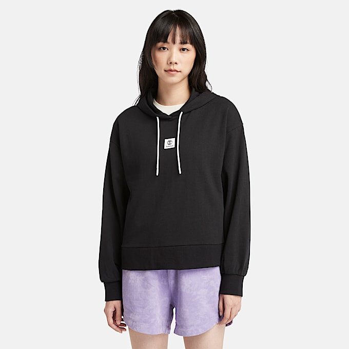 Loop Back Hoodie for Women in Black - 1