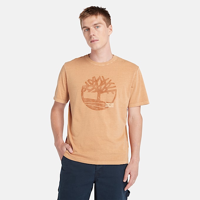 Stückgefärbtes Merrymack River T-Shirt mit Logo für Herren in Gelb - 1