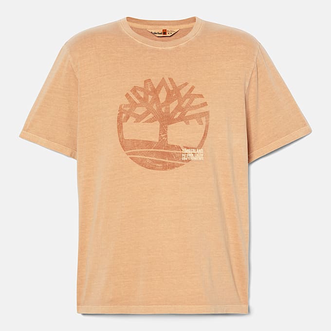 Merrymack River Garment Dye Logo T-Shirt for Men in Yellow