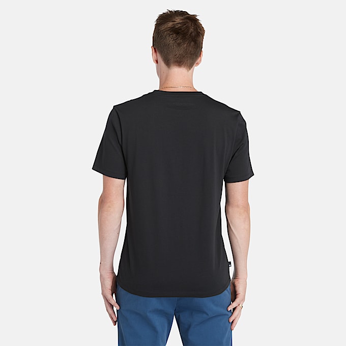 Kennebec River Linear Logo Short Sleeve T-Shirt for Men in Black