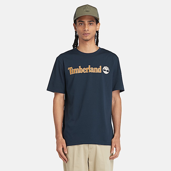 T-shirt a Maniche Corte con Logo Lineare Kennebec River da Uomo in blu scuro - 1