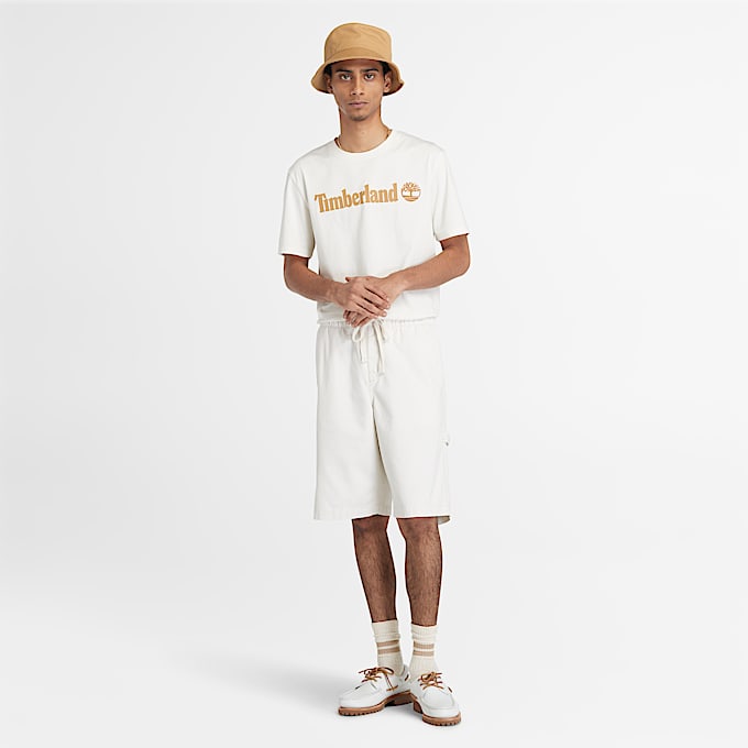 T-shirt a Maniche Corte con Logo Lineare Kennebec River da Uomo in bianco
