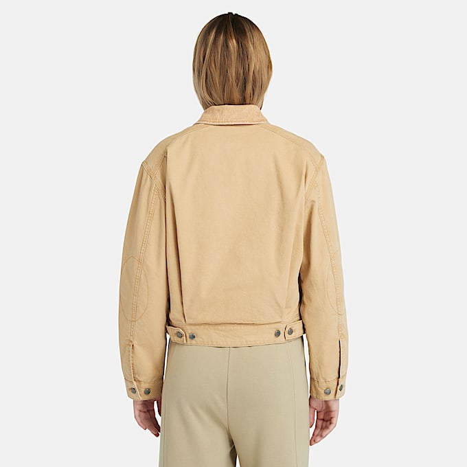 Strafford Bomber Washed Canvas Jacket for Women in Yellow