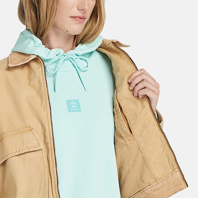 Strafford Bomber Washed Canvas Jacket for Women in Yellow