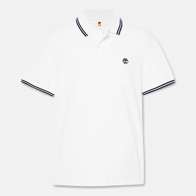 Polo in Piqué con Riga Millers River da Uomo in bianco