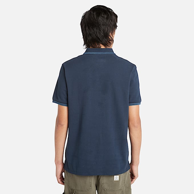 Polo in Piqué con Riga Millers River da Uomo in blu scuro