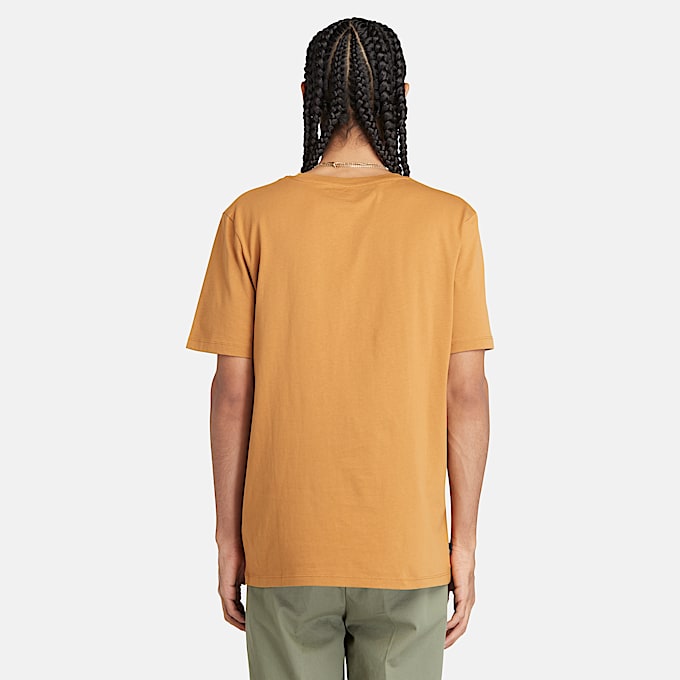 T-shirt Stack Logo Contrastante para Homem em amarelo-escuro