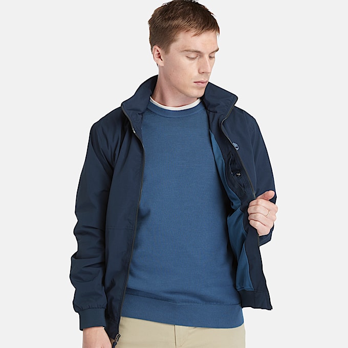 Waterproof Bomber Jacket for Men in Dark Blue