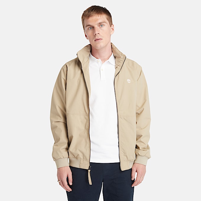 Waterproof Bomber Jacket for Men in Beige - 1