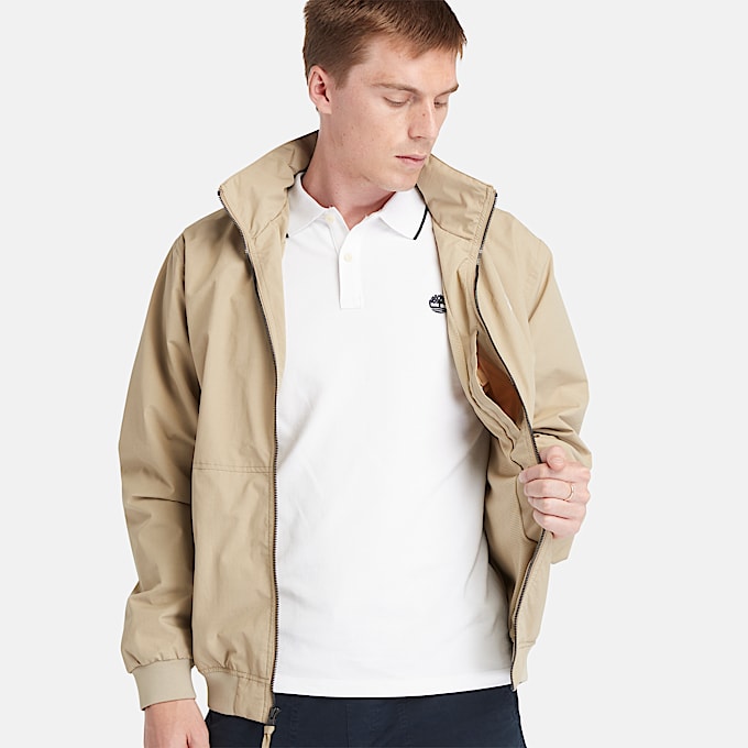 Waterproof Bomber Jacket for Men in Beige