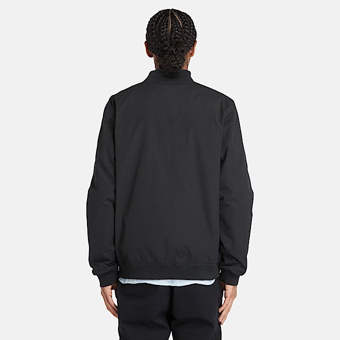 Durable Water Repellent Bomber Jacket for Men in Black
