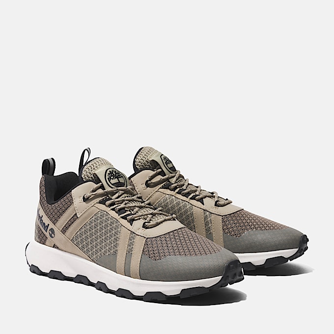 Zapatillas de caña baja con cordones Winsor Trail para hombre en marrón claro