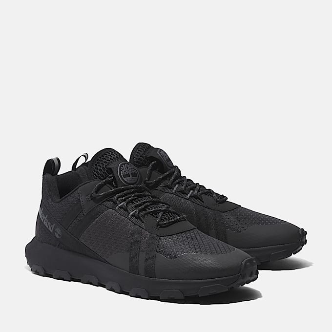 Zapatillas de caña baja con cordones Winsor Trail para hombre en negro