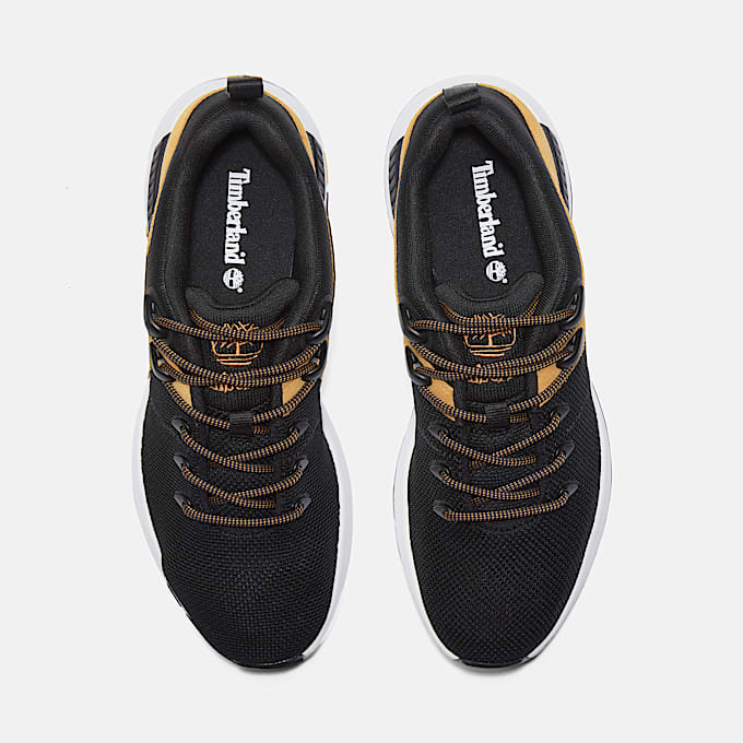 Basket basse à lacets Sprint Trekker pour homme en noir/jaune