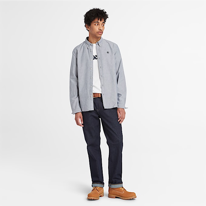 Chemise oxford pour homme en bleu foncé