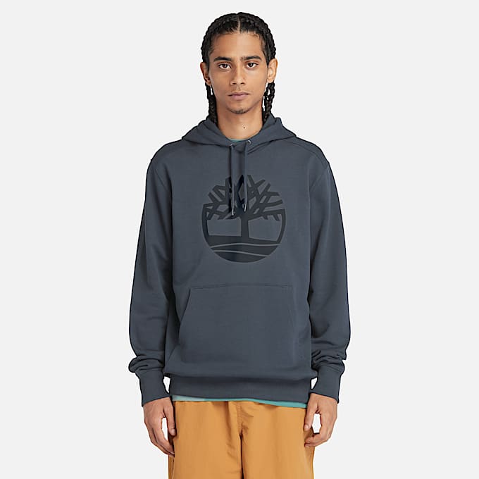 Kennebec River Tree Logo Hoodie for Men in Dark Blue - 1