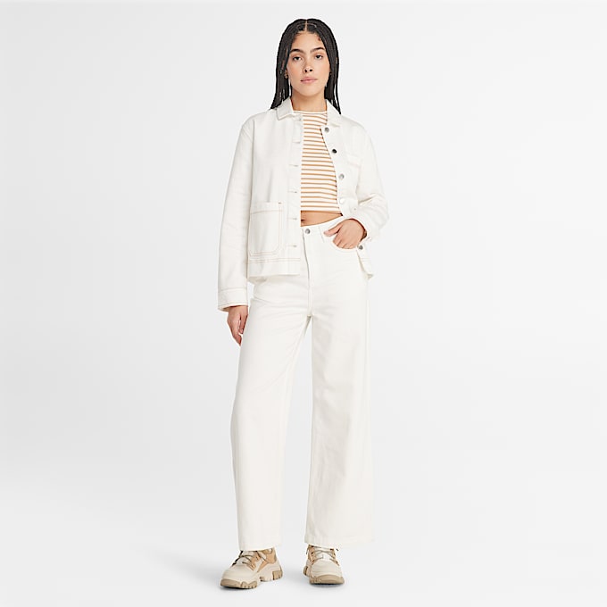 Calças de Carpinteiro para Mulher em branco