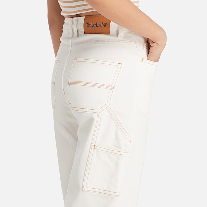Calças de Carpinteiro para Mulher em branco