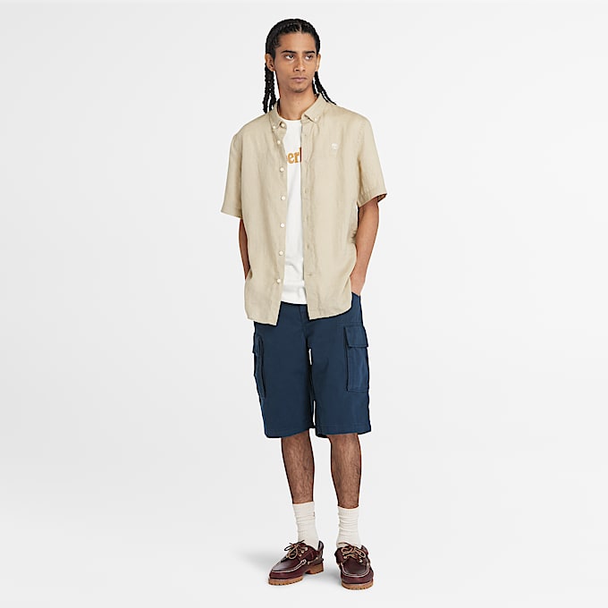Short cargo en sergé Brookline pour homme en bleu foncé