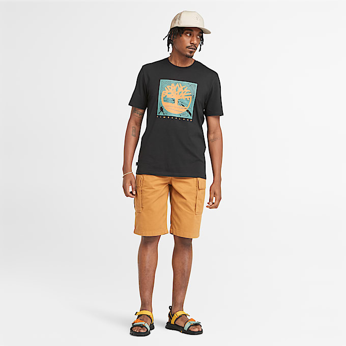 Pantalones cortos cargo de sarga Brookline para hombre en amarillo