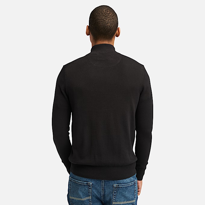 Williams River Cotton Full-Zip Jumper for Men in Black