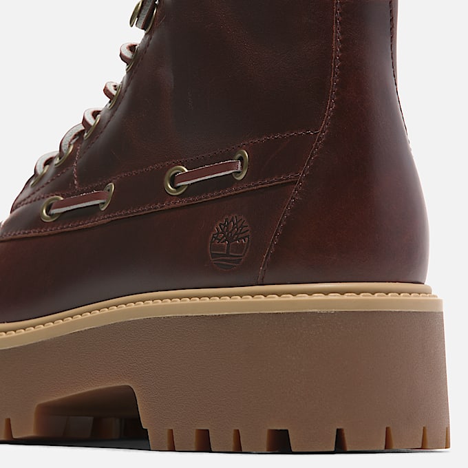 Stone Street Platform Kiltie Boot for Women in Dark Red