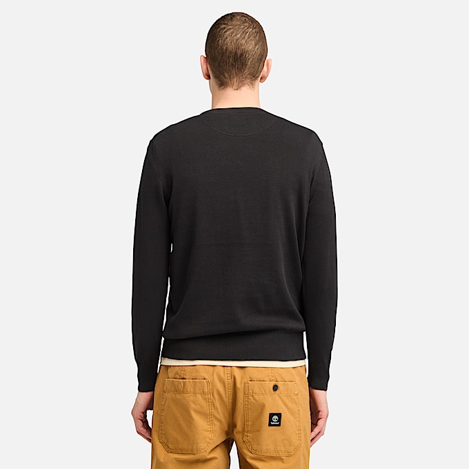Pull en coton Williams River pour homme en noir
