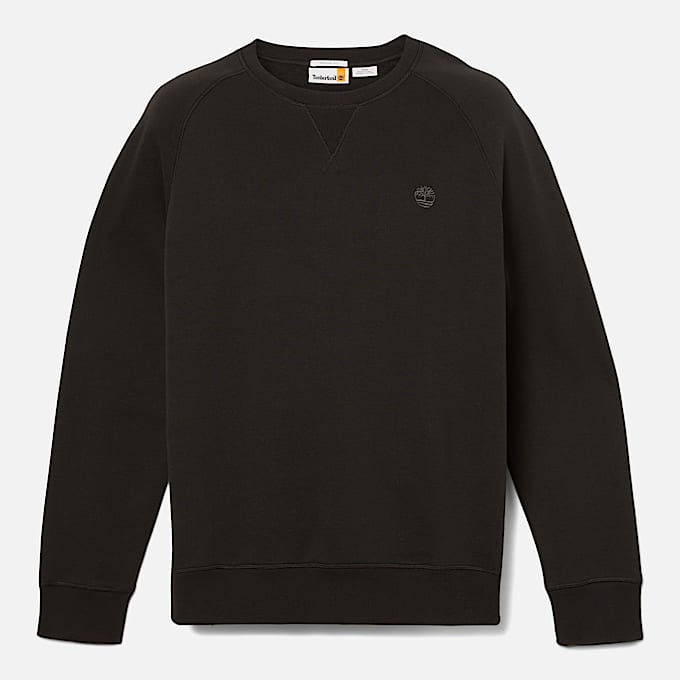 Exeter River Sweatshirt mit gebürsteter Rückseite und Rundhalsausschnitt für Herren in Schwarz